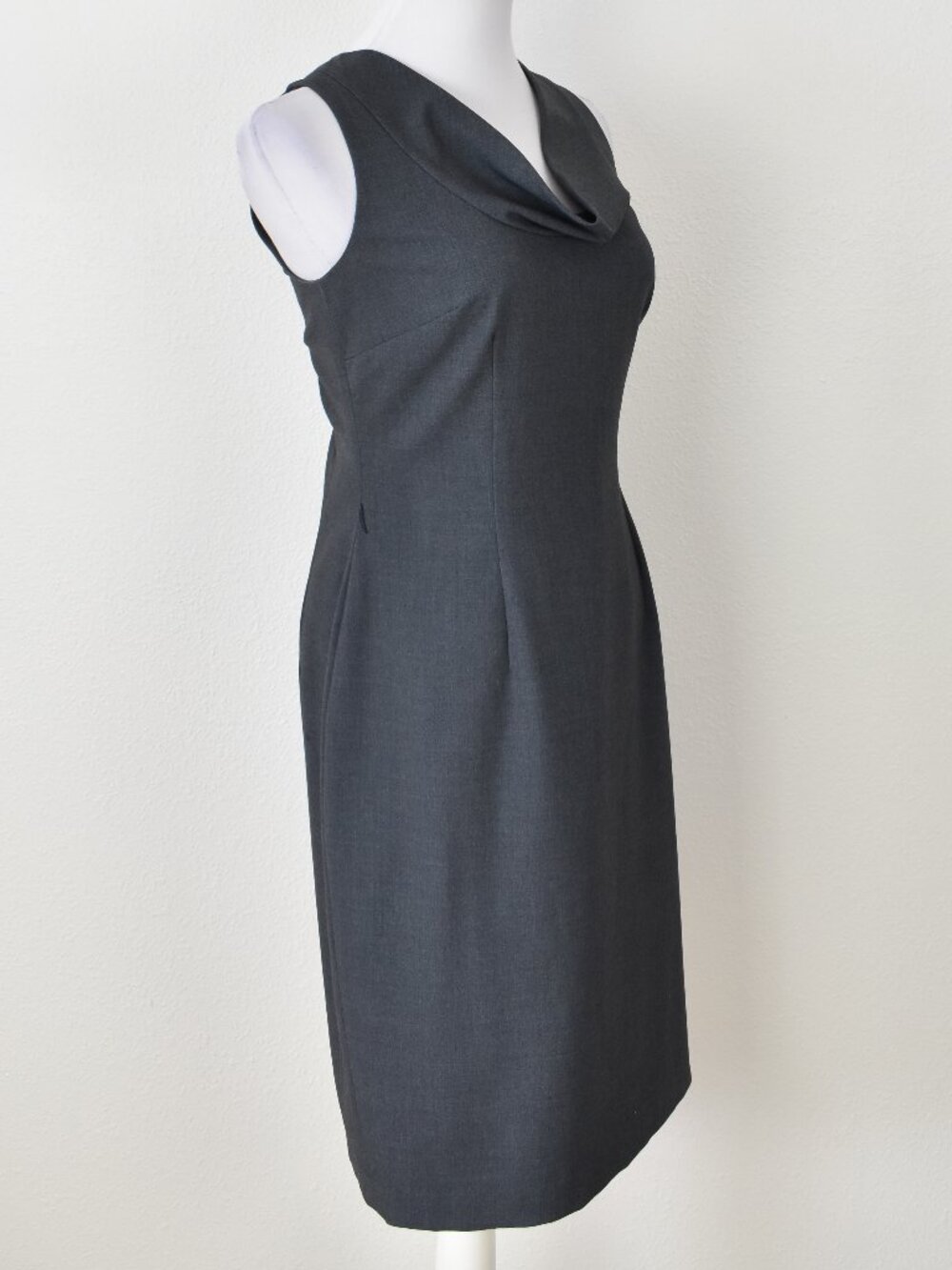 Calvin Klein Cowl Neck Draped Sheath Dress - 6 - Picture 5 of 9